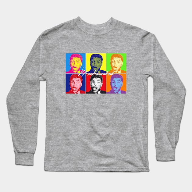 Muhammad Ali Pop Art Long Sleeve T-Shirt by Bingung Mikir Nama Design